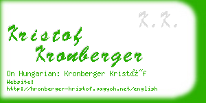 kristof kronberger business card